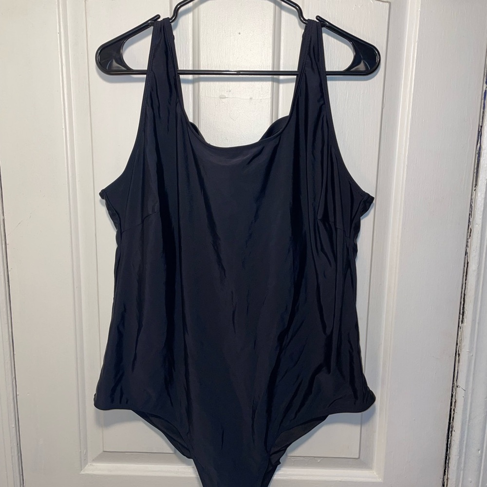 Source Unknown Black One Piece Swimsuit